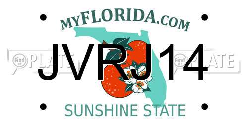 JVRJ14 Florida License Plate