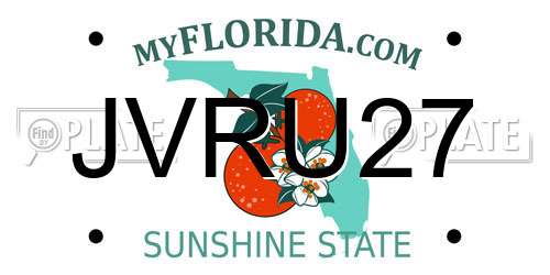 JVRU27 Florida License Plate