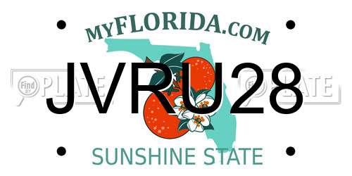 JVRU28 Florida License Plate