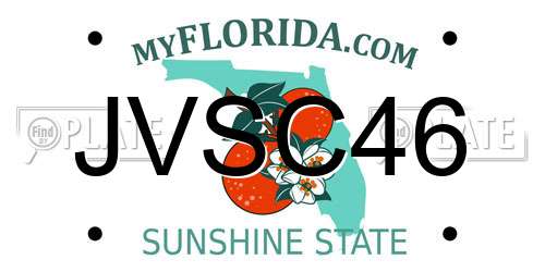 JVSC46 Florida License Plate