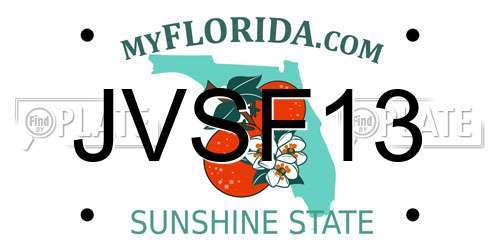 JVSF13 Florida License Plate