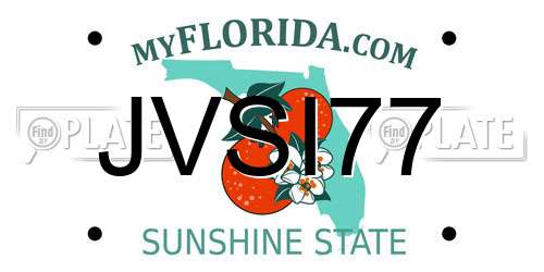 JVSI77 Florida License Plate