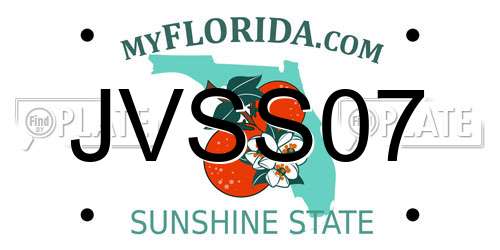 JVSS07 Florida License Plate