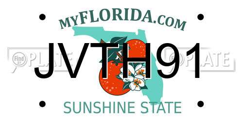JVTH91 Florida License Plate