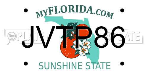 JVTP86 Florida License Plate
