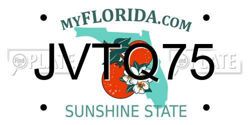 JVTQ75 Florida License Plate