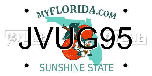 JVUG95 Florida License Plate