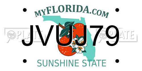 JVUJ79 Florida License Plate