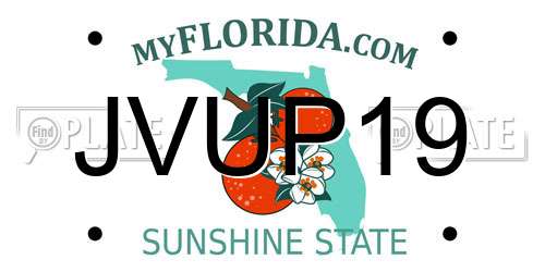 JVUP19 Florida License Plate