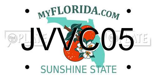 JVVC05 Florida License Plate