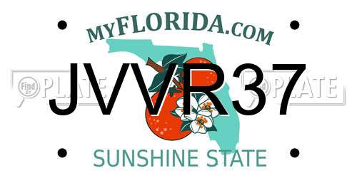 JVVR37 Florida License Plate