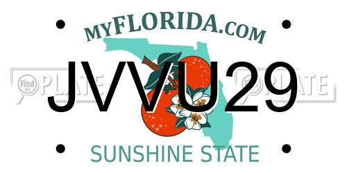 JVVU29 Florida License Plate