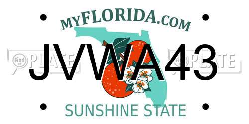 JVWA43 Florida License Plate