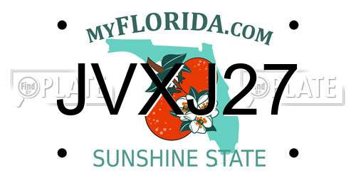 JVXJ27 Florida License Plate
