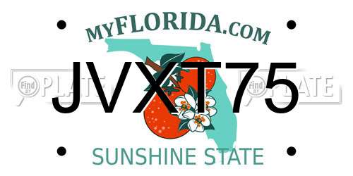 JVXT75 Florida License Plate