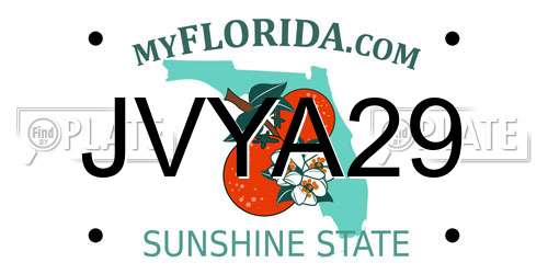 JVYA29 Florida License Plate