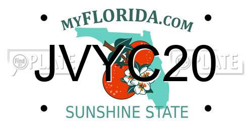JVYC20 Florida License Plate