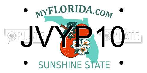 JVYP10 Florida License Plate