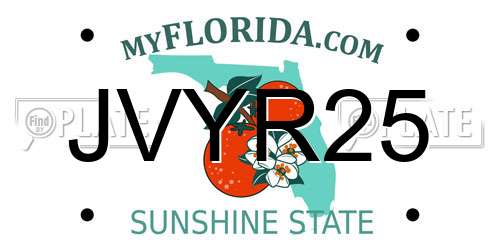 JVYR25 Florida License Plate