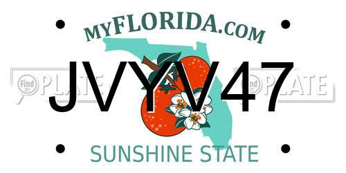 JVYV47 Florida License Plate