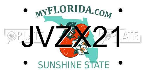 JVZX21 Florida License Plate