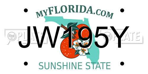JW195Y Florida License Plate