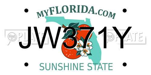 JW371Y Florida License Plate