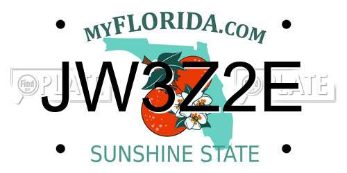 JW3Z2E Florida License Plate