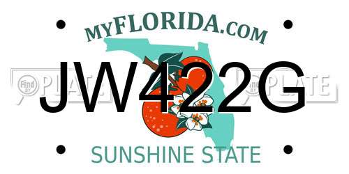 JW422G Florida License Plate