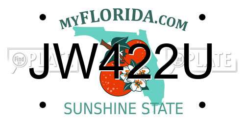 JW422U Florida License Plate
