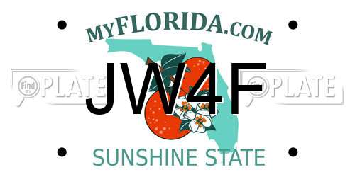 JW4F Florida License Plate
