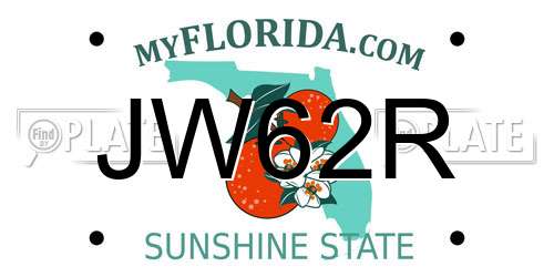 JW62R Florida License Plate