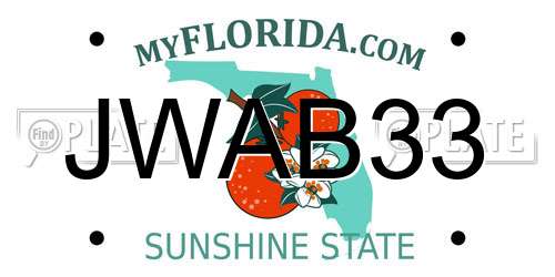 JWAB33 Florida License Plate