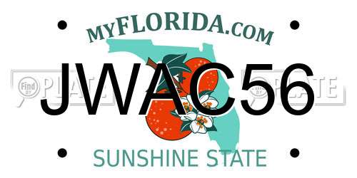 JWAC56 Florida License Plate