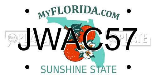 JWAC57 Florida License Plate