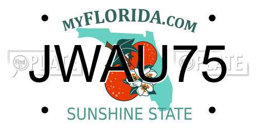 JWAU75 Florida License Plate