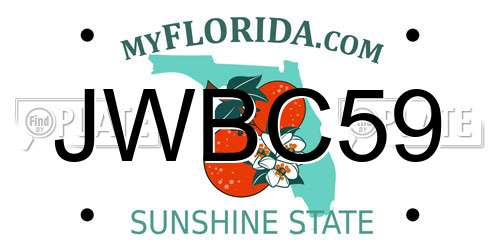 JWBC59 Florida License Plate