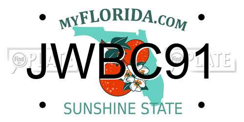 JWBC91 Florida License Plate