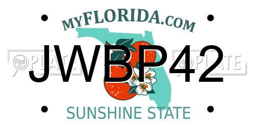 JWBP42 Florida License Plate