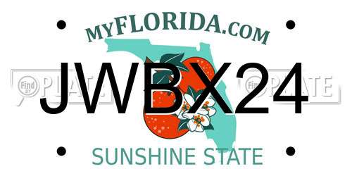 JWBX24 Florida License Plate