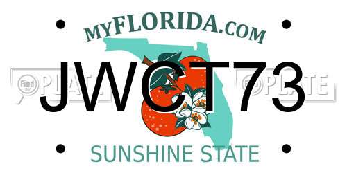 JWCT73 Florida License Plate