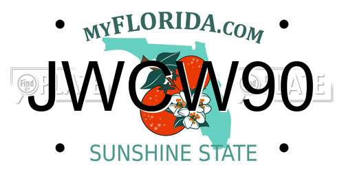 JWCW90 Florida License Plate