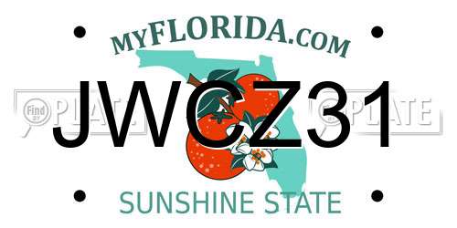 JWCZ31 Florida License Plate