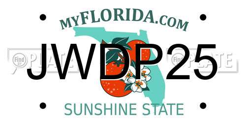 JWDP25 Florida License Plate