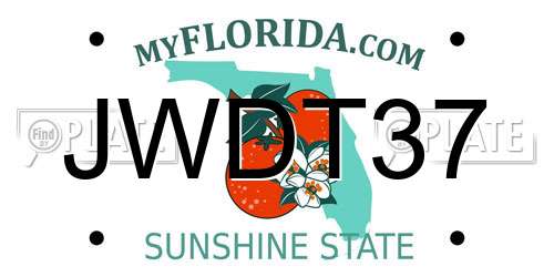 JWDT37 Florida License Plate