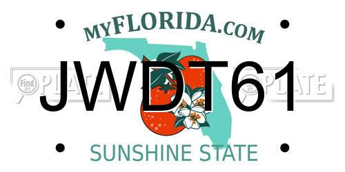 JWDT61 Florida License Plate