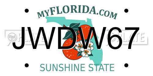 JWDW67 Florida License Plate