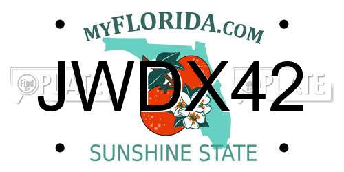 JWDX42 Florida License Plate
