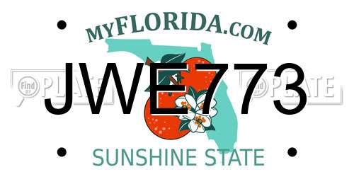 JWE773 Florida License Plate