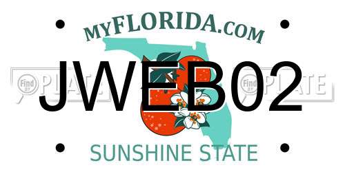 JWEB02 Florida License Plate
